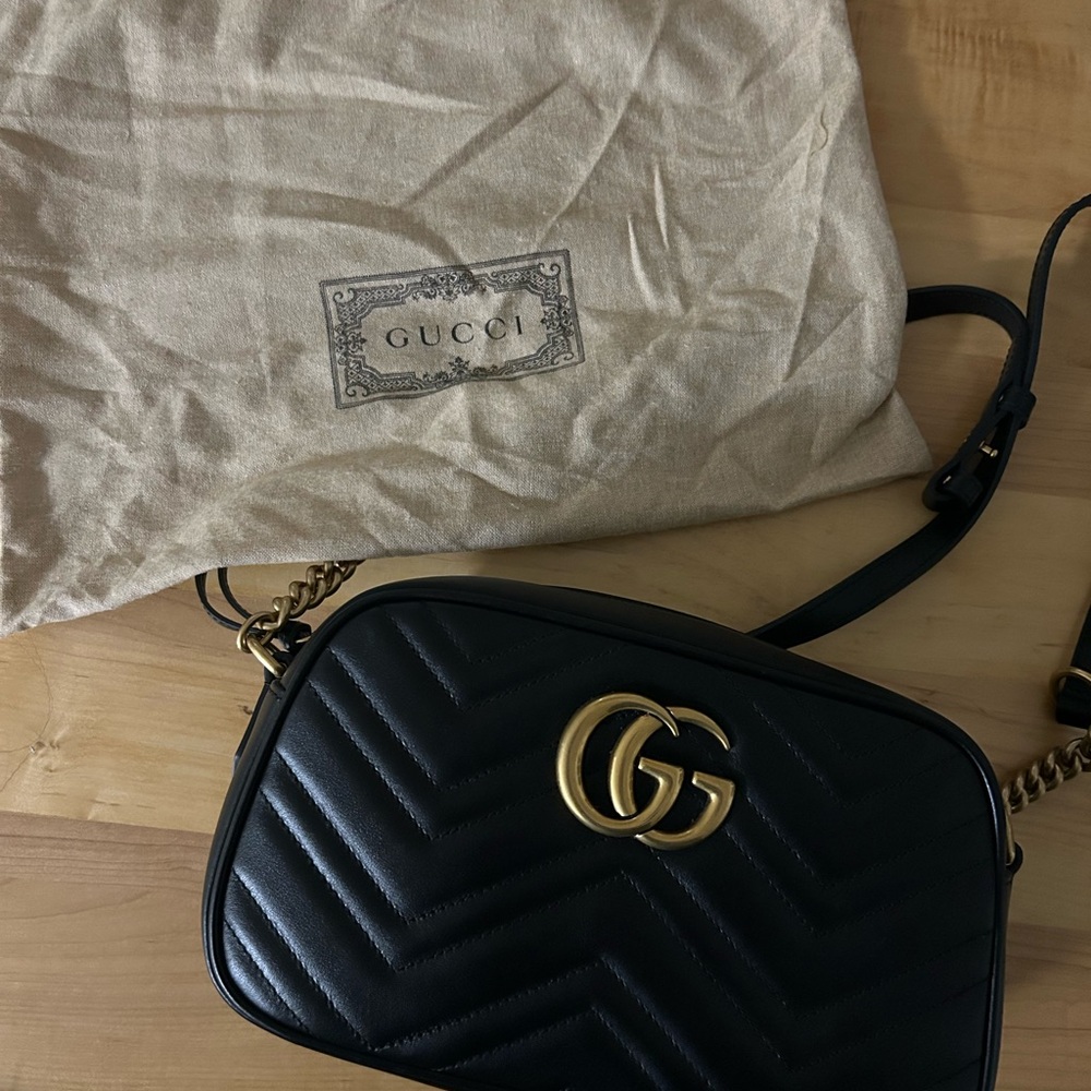 Gucci Black and Gold Crossbody Bag